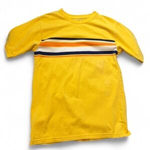 Vintage 90s Faded Glory Yellow Striped Tee, Boys Size L